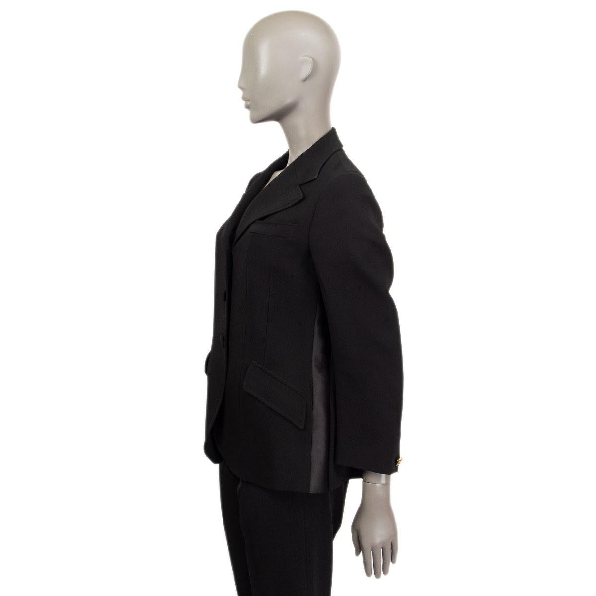 GUCCI black Cady viscose TAILORED Blazer Jacket S In Excellent Condition For Sale In Zürich, CH
