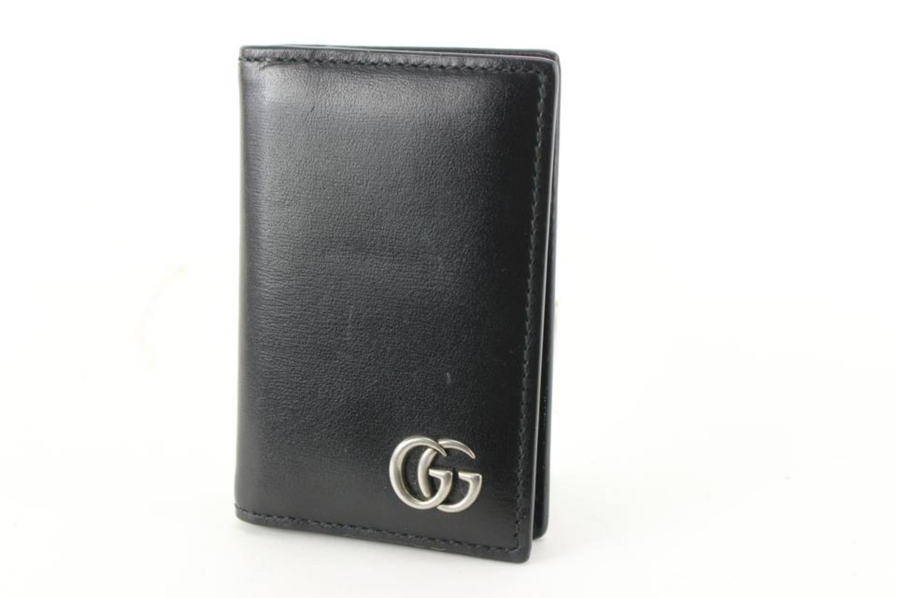 Gucci Black Calfskin GG Marmont Card Case Wallet 40g714s 7