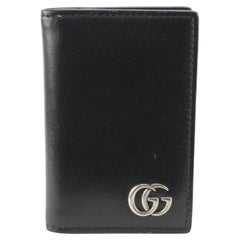 Portafoglio Gucci GG Marmont in pelle di vitello nera 40g714s