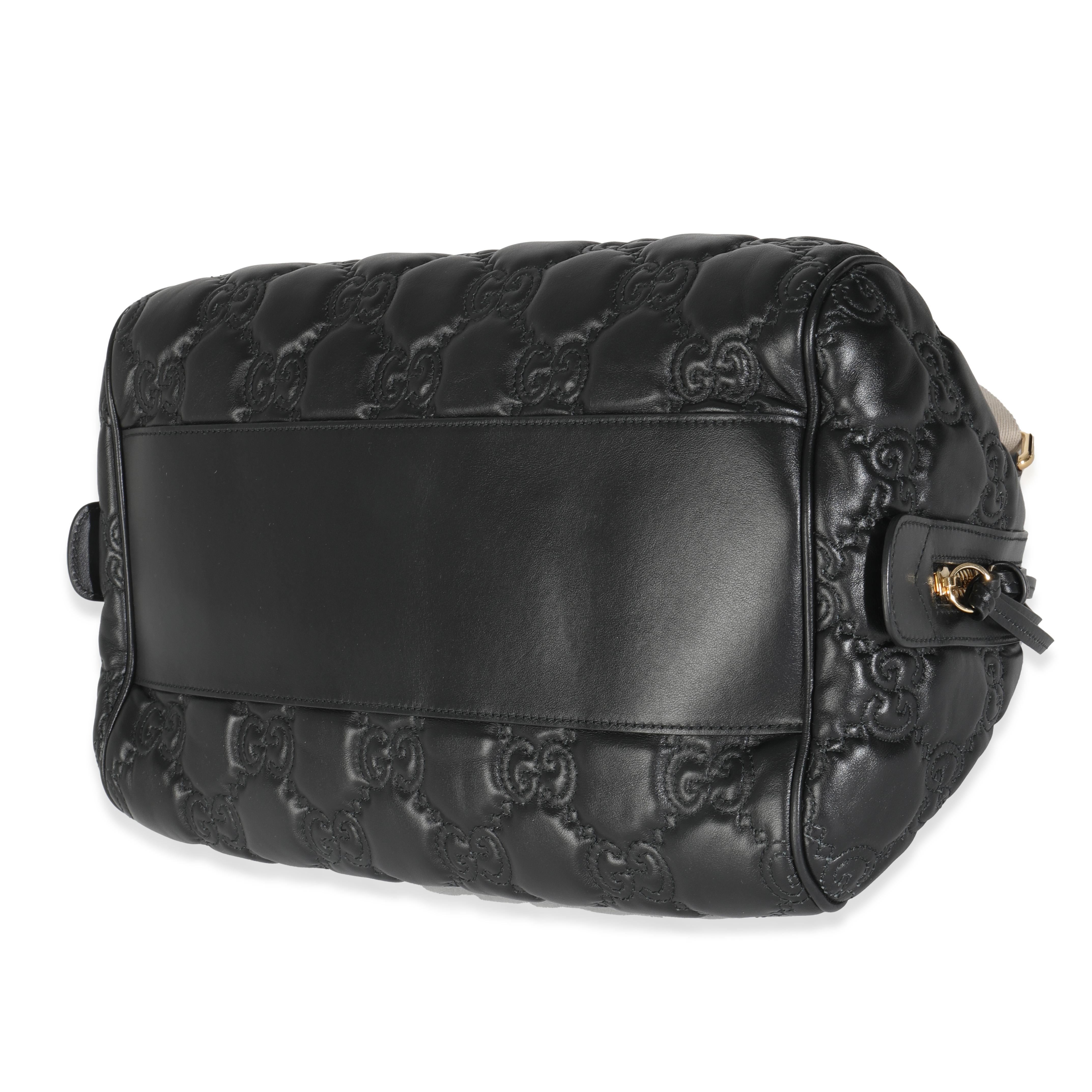 De las mujeres Bolso bombín mediano Gucci GG Matelasse de piel de becerro negra en venta
