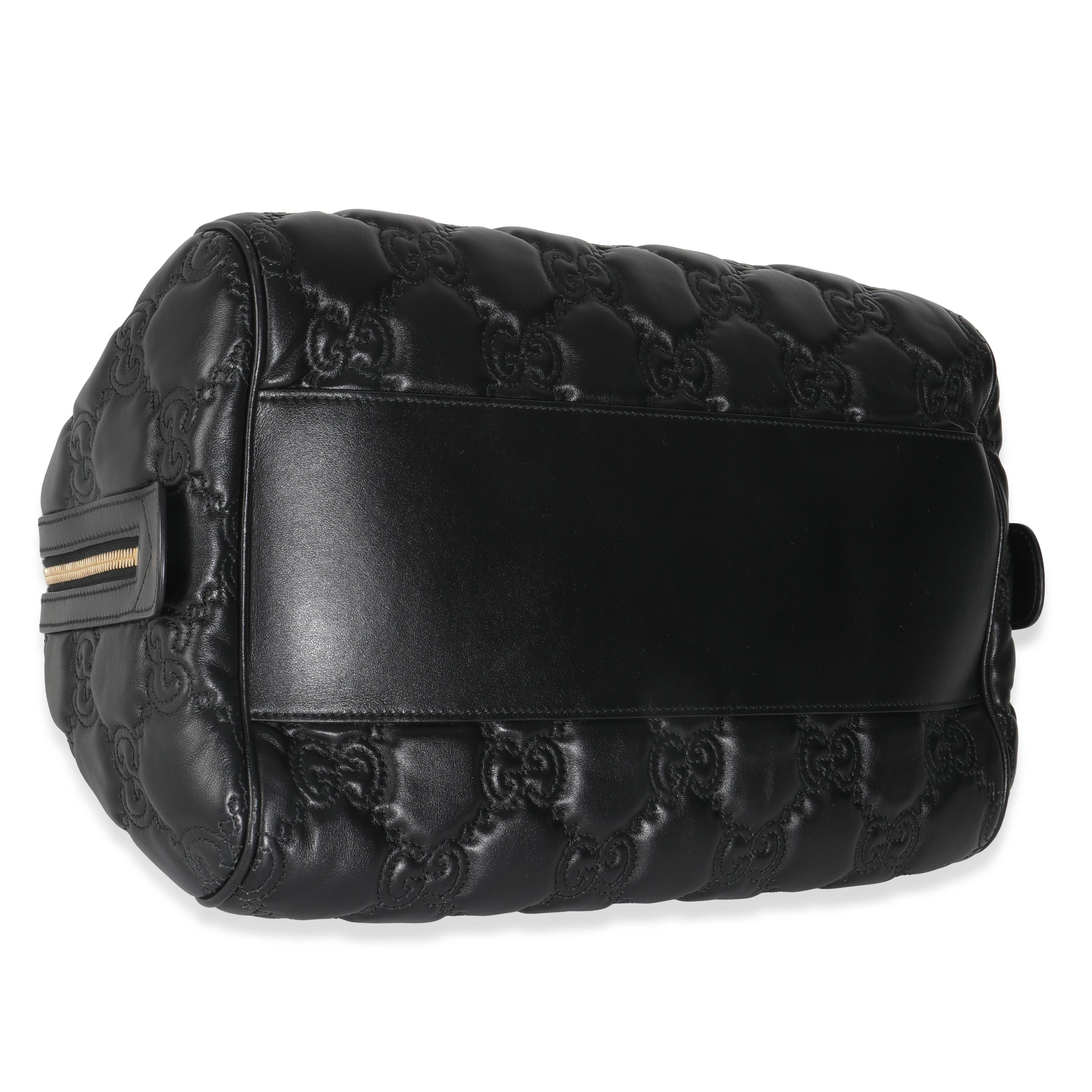 Bolso bombín mediano Gucci GG Matelasse de piel de becerro negra en venta 2