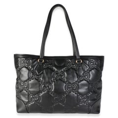Gucci Black Calfskin GG Matelasse Medium Ophidia Shopping Tote