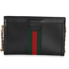 Gucci Black Calfskin GG Ophidia Small Web Chain Bag