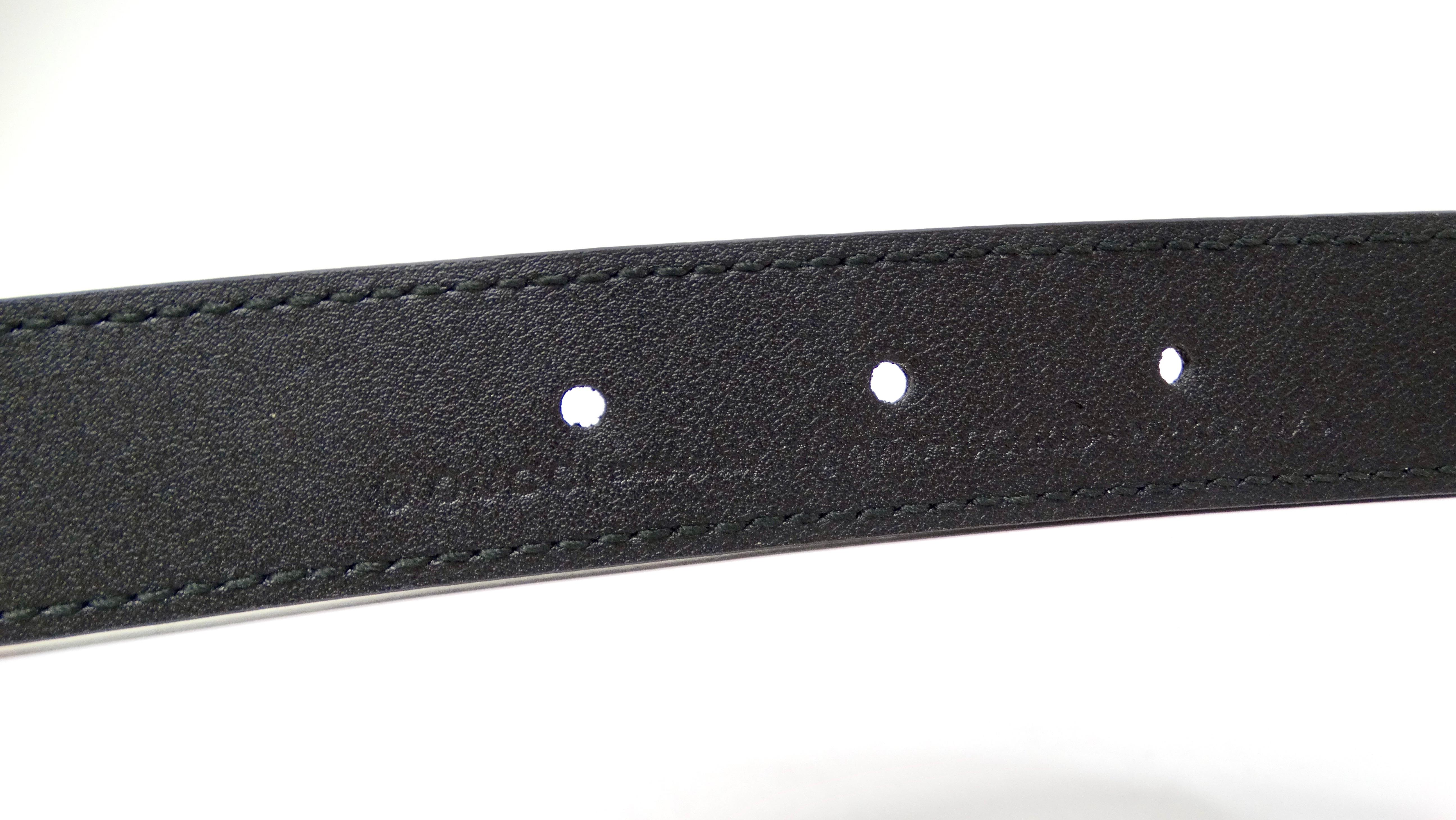 Gucci Black Calfskin Leather Double G Logo Champagne Gold Tone Belt 4