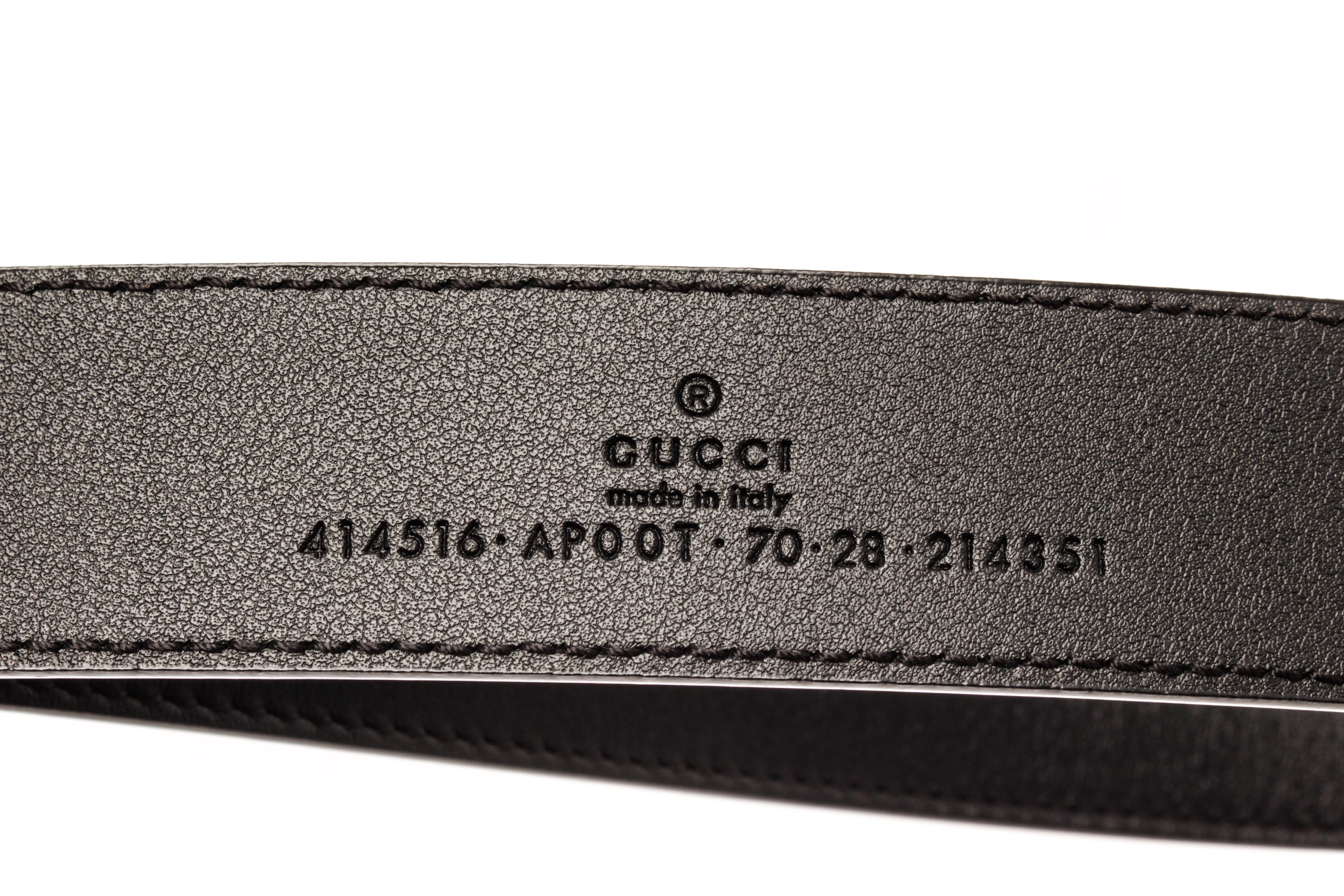 Gucci Black Calfskin Marmont GG Belt 1