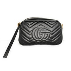 Gucci Black Calfskin Matelasse GG Marmont Small Bag