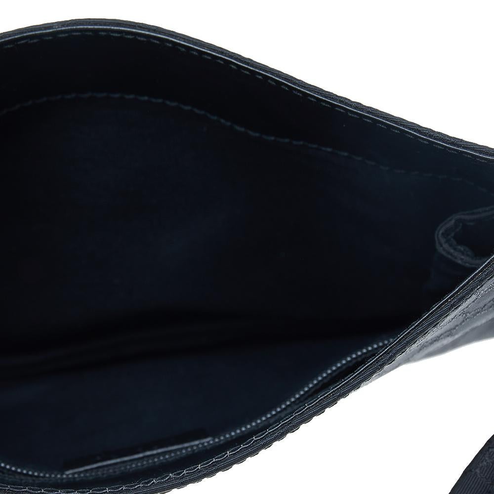 Gucci Borsa a tracolla Guccissima in tela e pelle nera 4