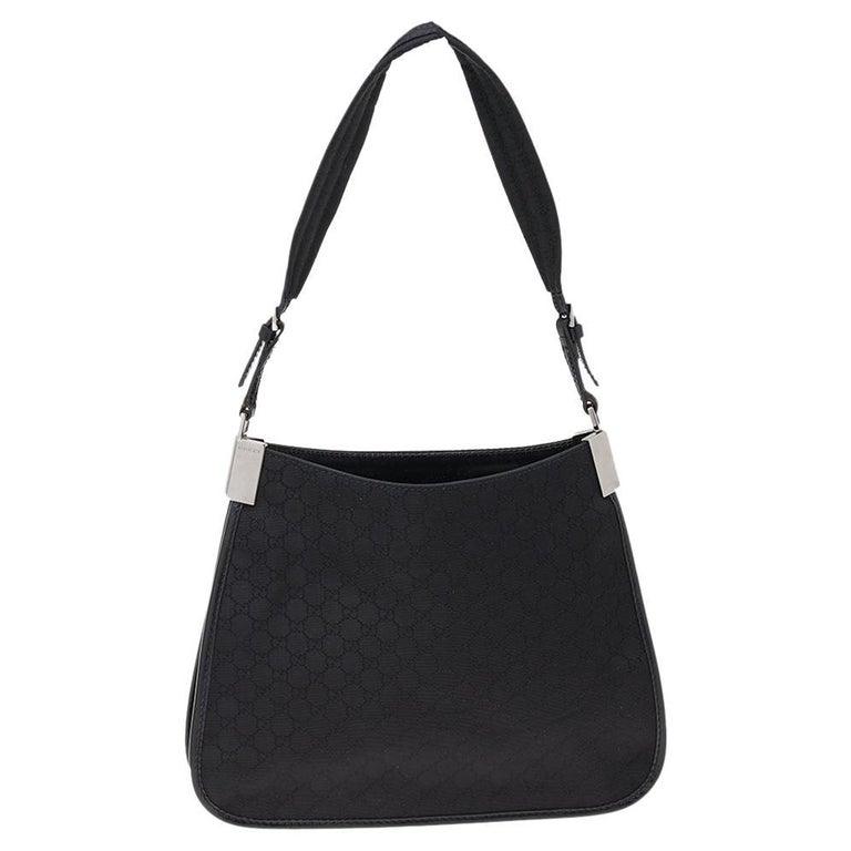 Gucci Black Canvas And Leather Guccissima Shoulder Bag For Sale at 1stDibs