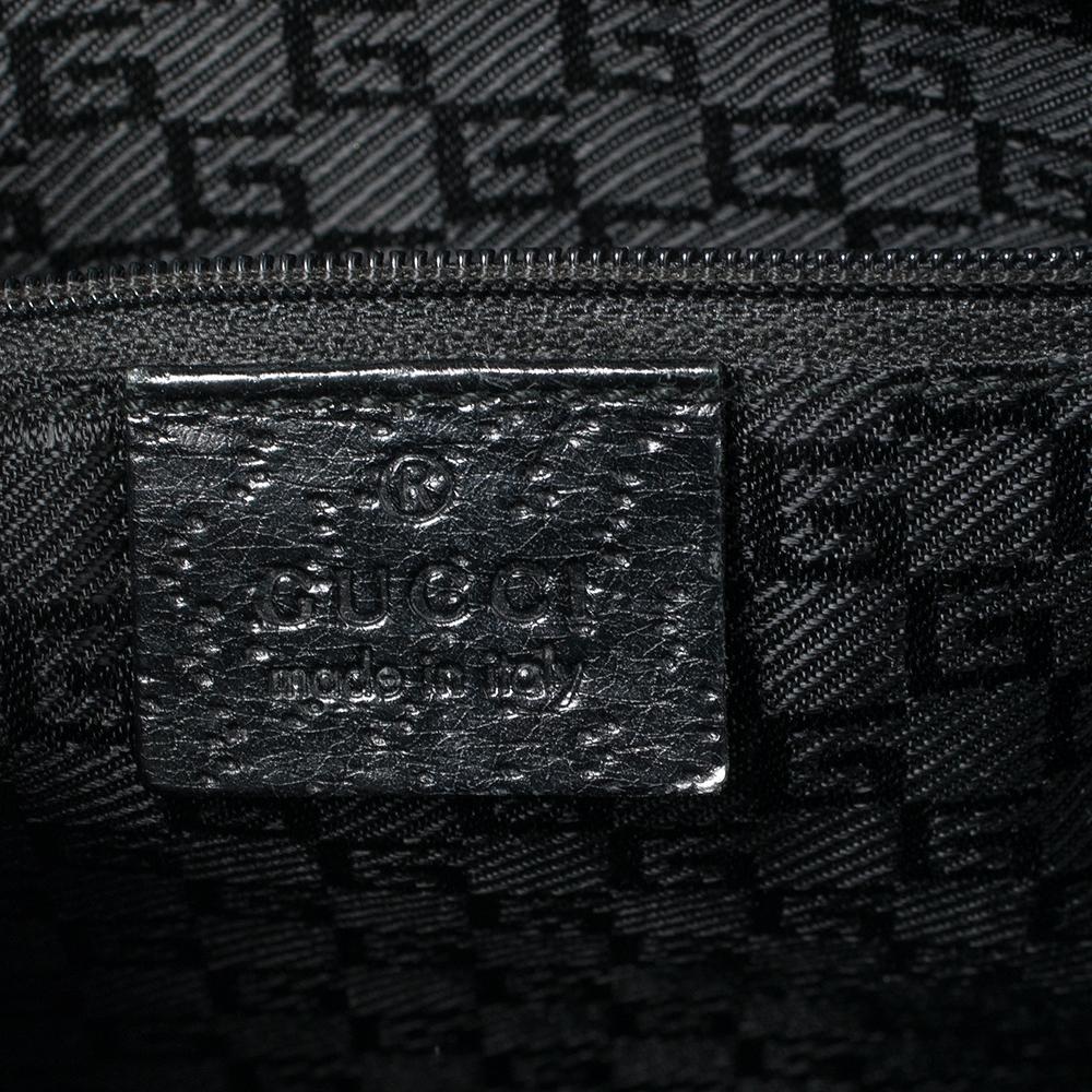 Gucci Black Canvas And Leather Jackie O Shoulder Bag In Good Condition In Dubai, Al Qouz 2