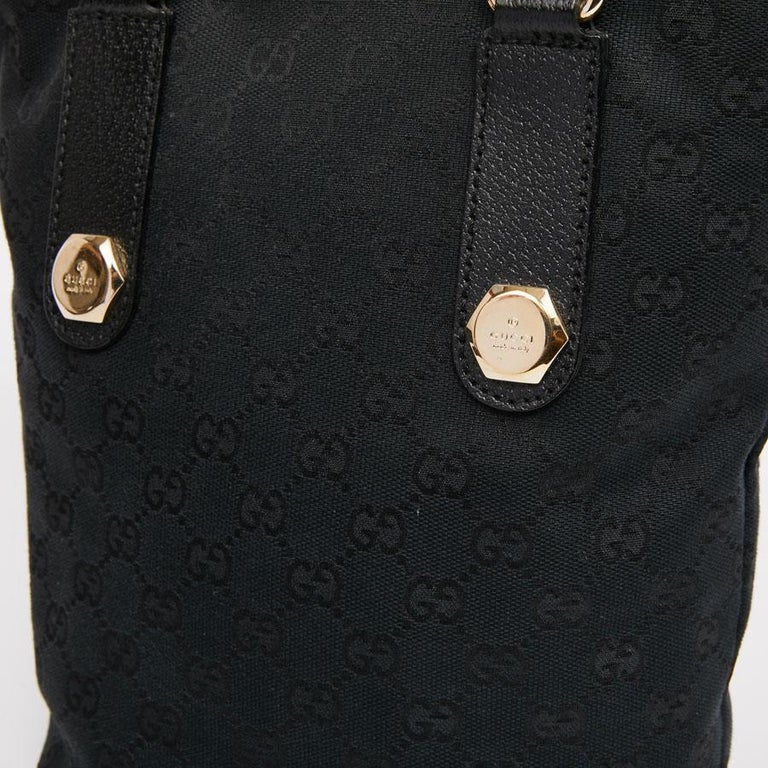 GUCCI Black Canvas Bucket Bag For Sale at 1stDibs | gucci bucket bag