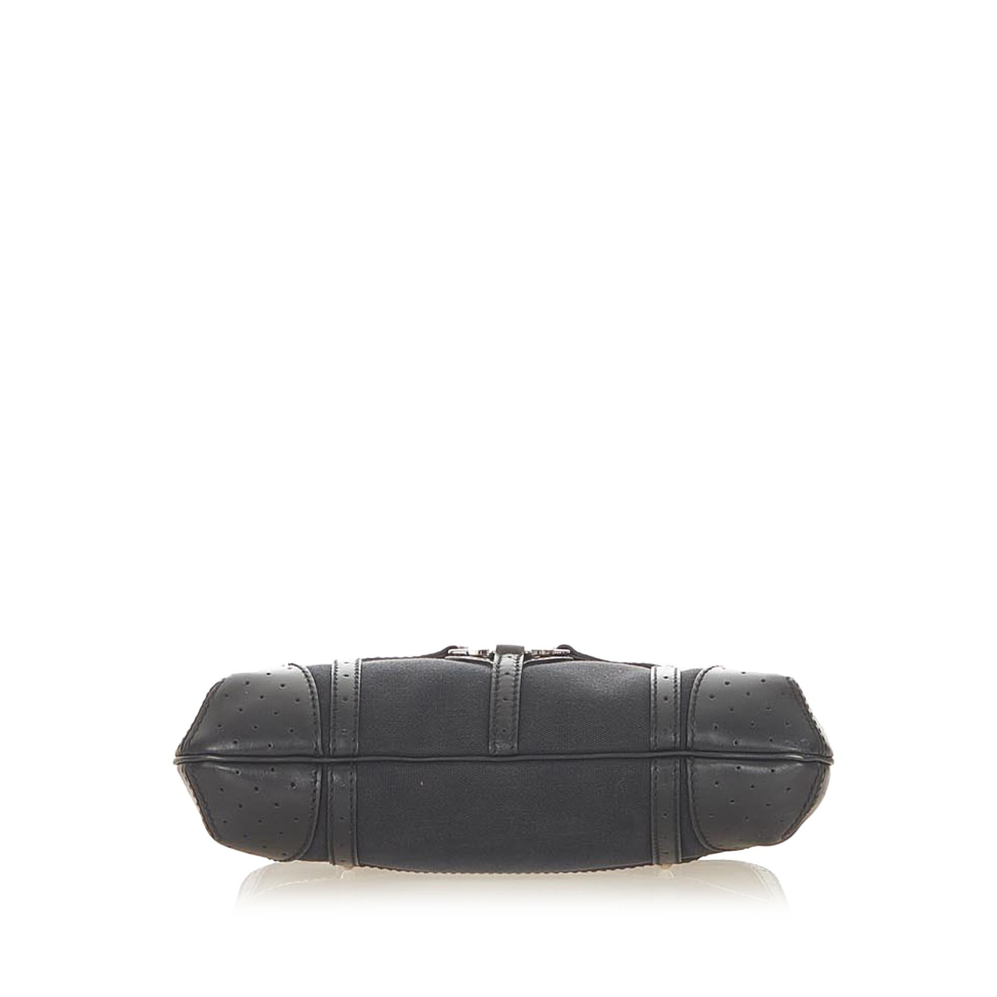 Gucci Black Canvas Fabric Shoulder Bag 1