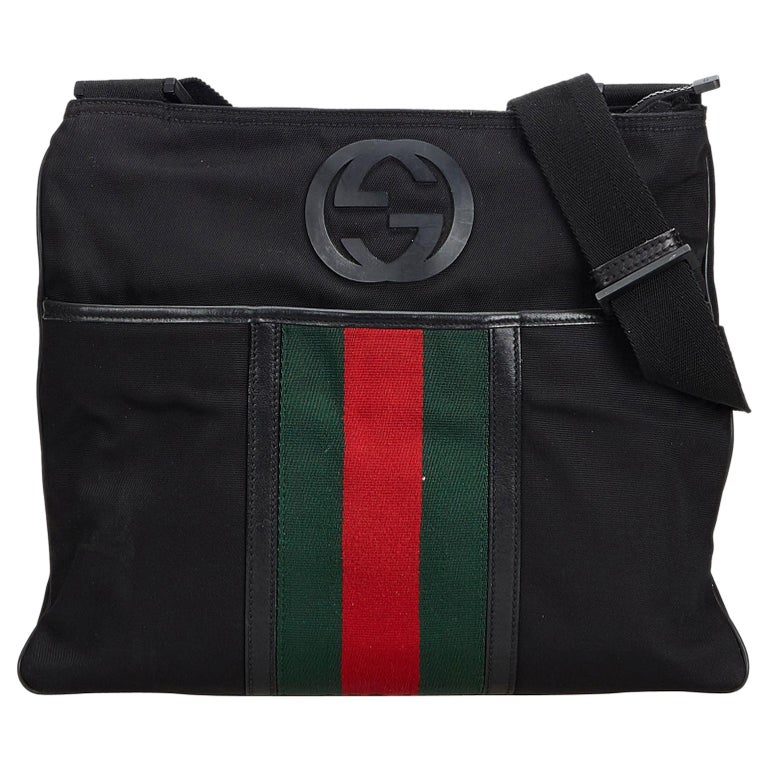 gucci canvas crossbody bag black