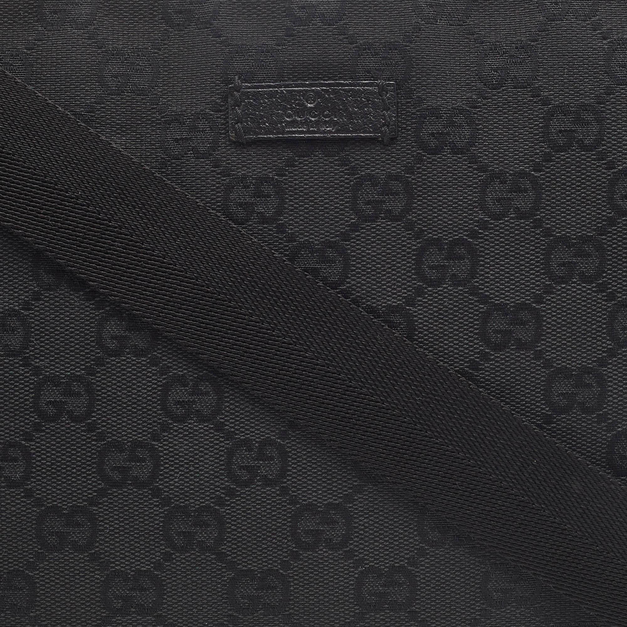 Gucci Black Canvas GG Logo Crossbody Messenger Bag 7