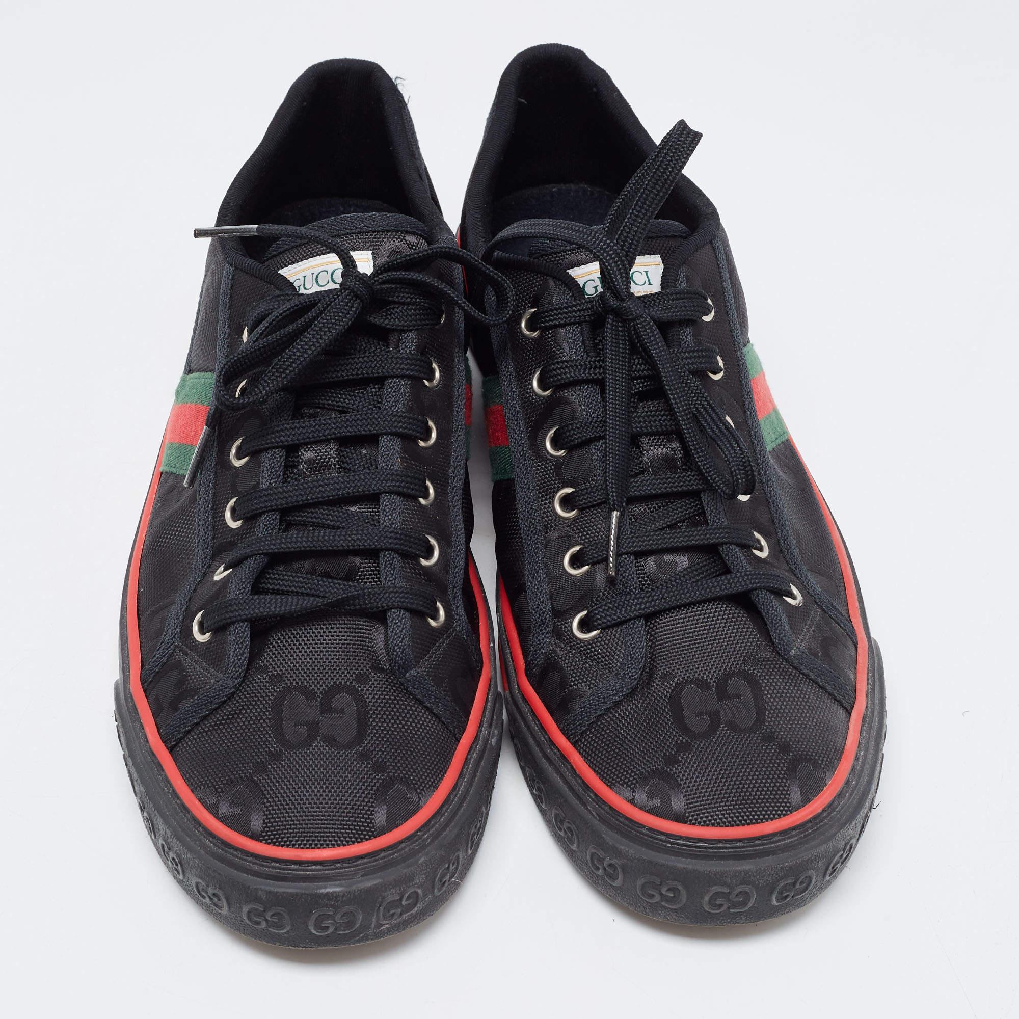 An everyday pair you're going to love is this one by Gucci. These designer sneakers are sewn in canvas and detailed with lace-ups and signature elements.

