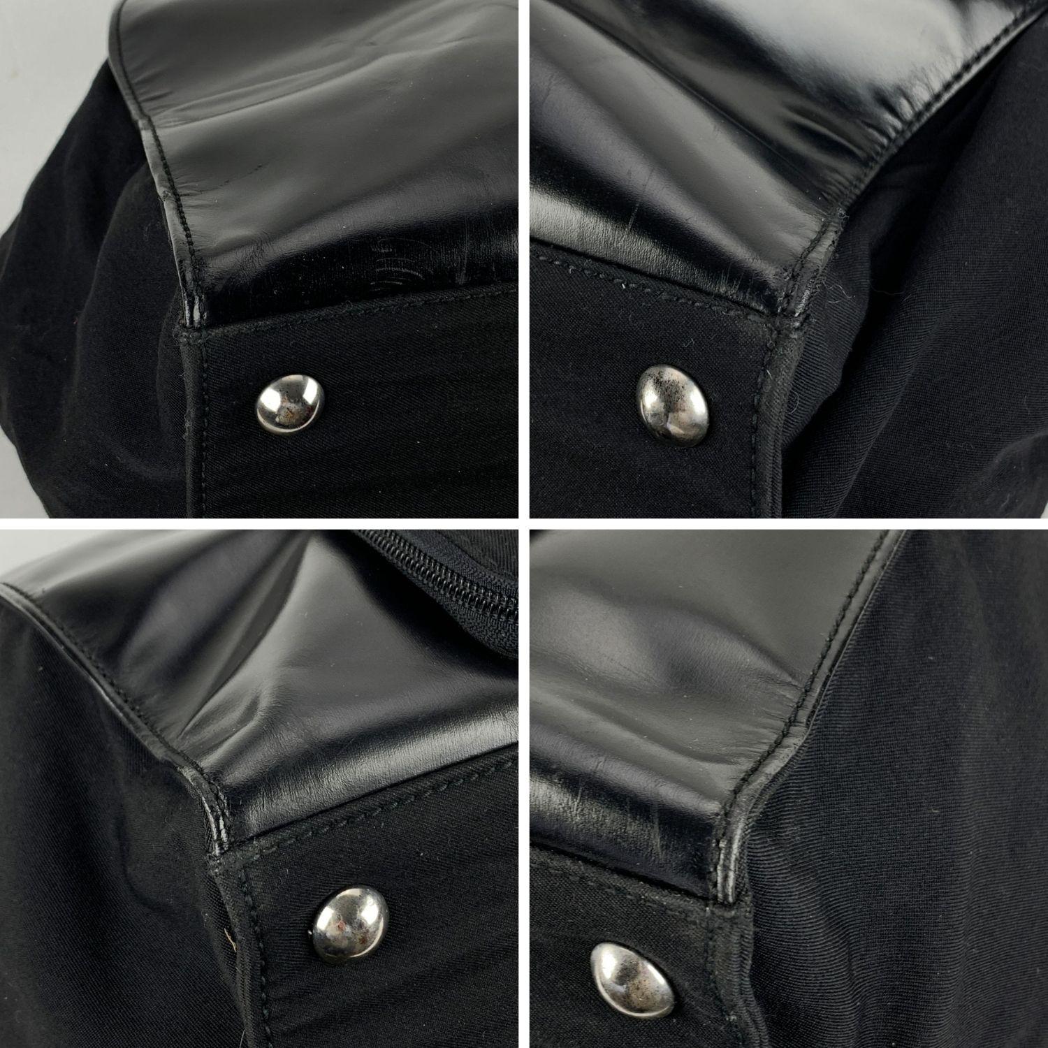 Gucci Black Canvas Leather Weekender Travel Duffle Duffel Bag 1