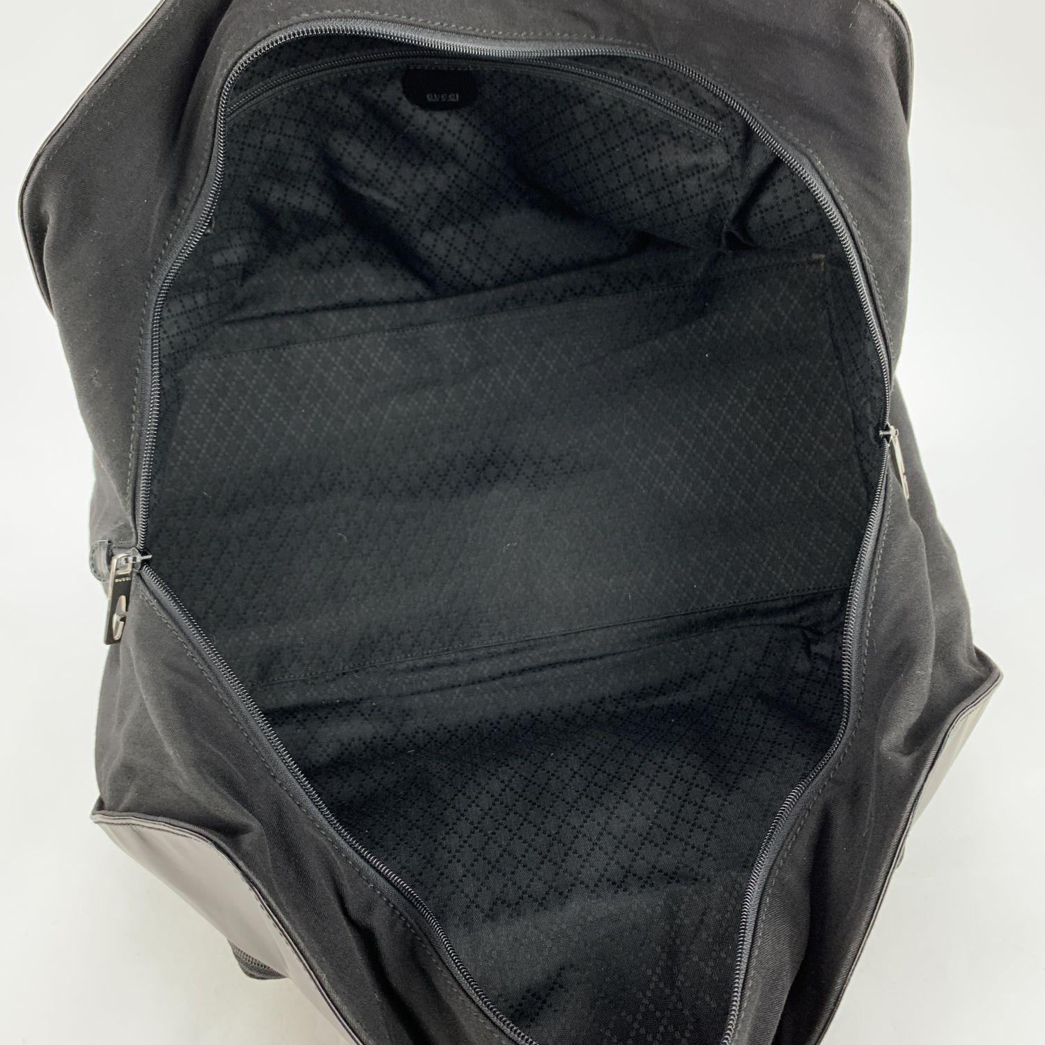 Gucci Black Canvas Leather Weekender Travel Duffle Duffel Bag 4