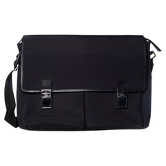 Gucci, black canvas messenger bag