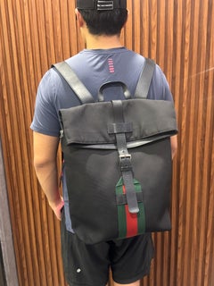 Gucci Black Canvas Sherry Line Rucksack