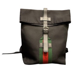 Gucci Black Canvas Sherry Line Rucksack