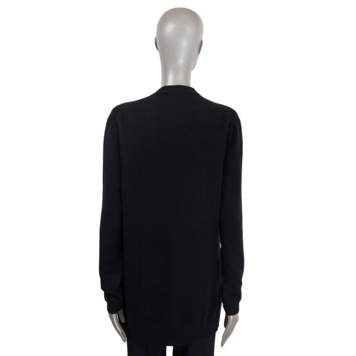 GUCCI cachemire noir 2021 CHAIN DETAIL LONG Cardigan Pull S en vente 1
