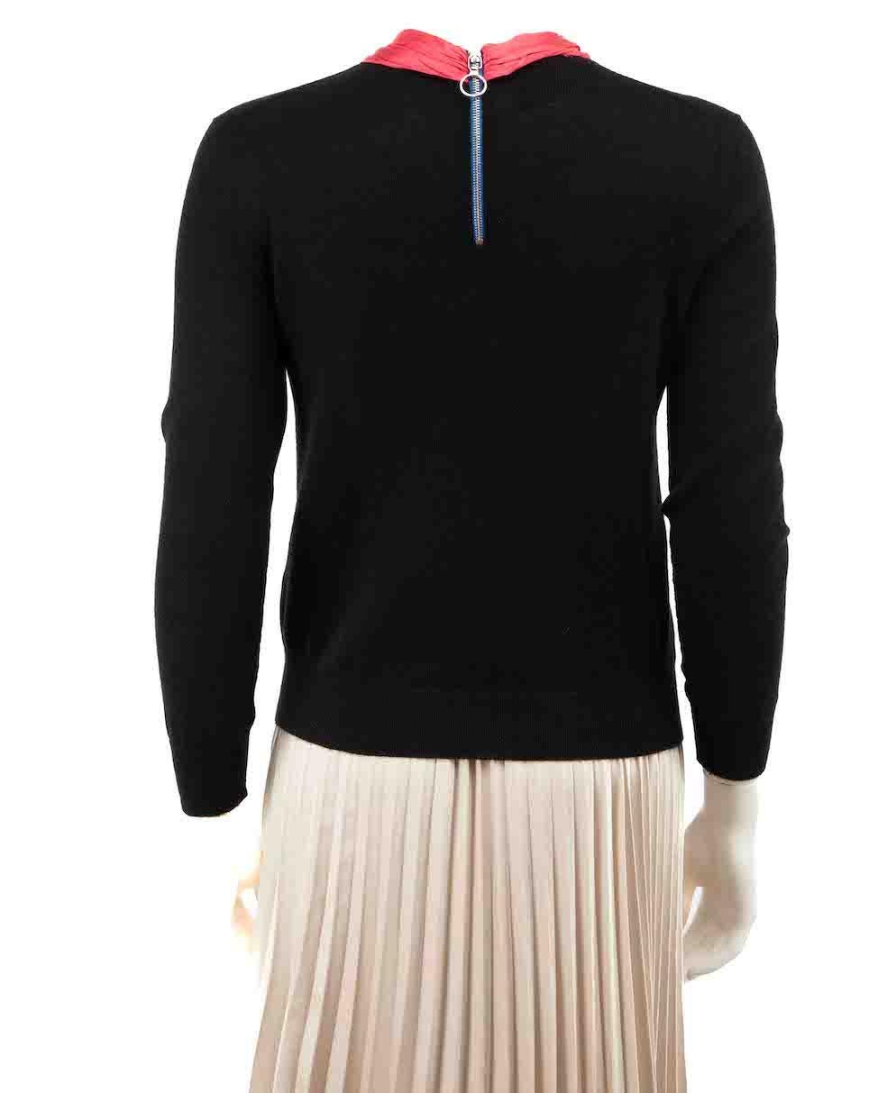 Gucci Black Cashmere Knit Contrast Bow Jumper Size S In Good Condition In London, GB