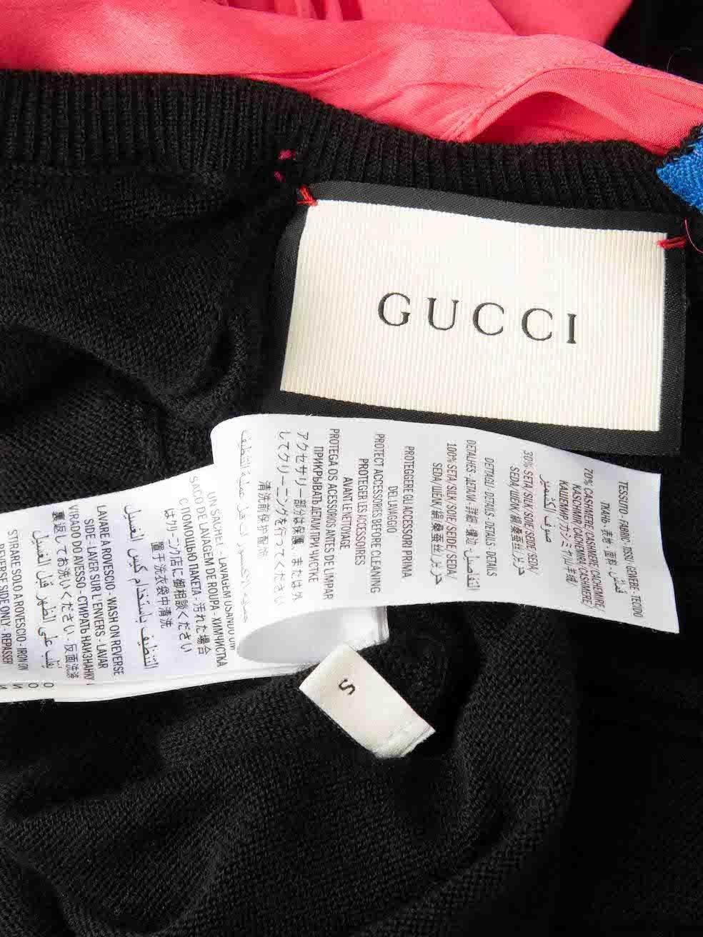 Gucci Black Cashmere Knit Contrast Bow Jumper Size S 1