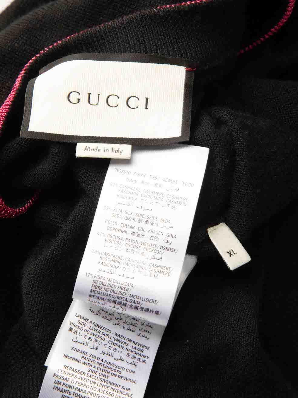 Gucci Schwarzer Kaschmirpullover mit Paillettenbesatz Größe XL im Angebot 4