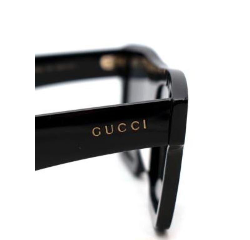 Gucci - Lunettes de soleil carrées classiques noires Bon état à London, GB