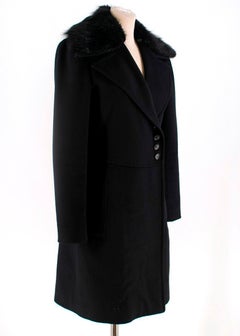 Gucci Black Coat with Nutria Fur Collar US 4