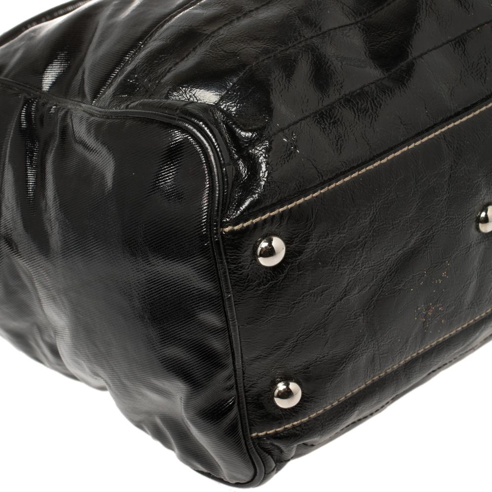Gucci Borsa Boston in tela spalmata nera e pelle Dialux Snow Glam 6