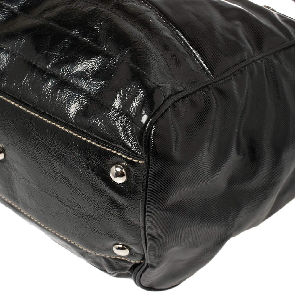 Gucci Boston Tasche aus schwarz beschichtetem Segeltuch und Leder Dialux Snow Glam im Angebot 2