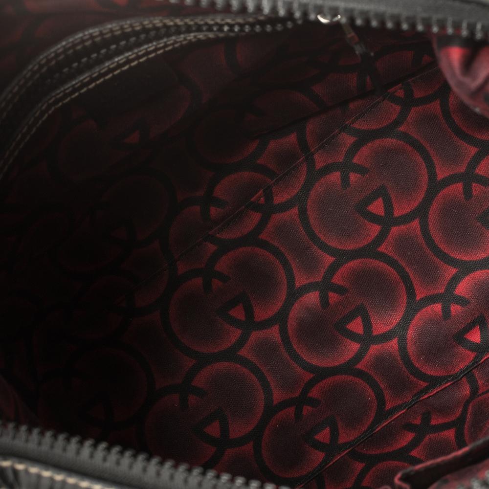 Gucci Borsa Boston in tela spalmata nera e pelle Dialux Snow Glam 2