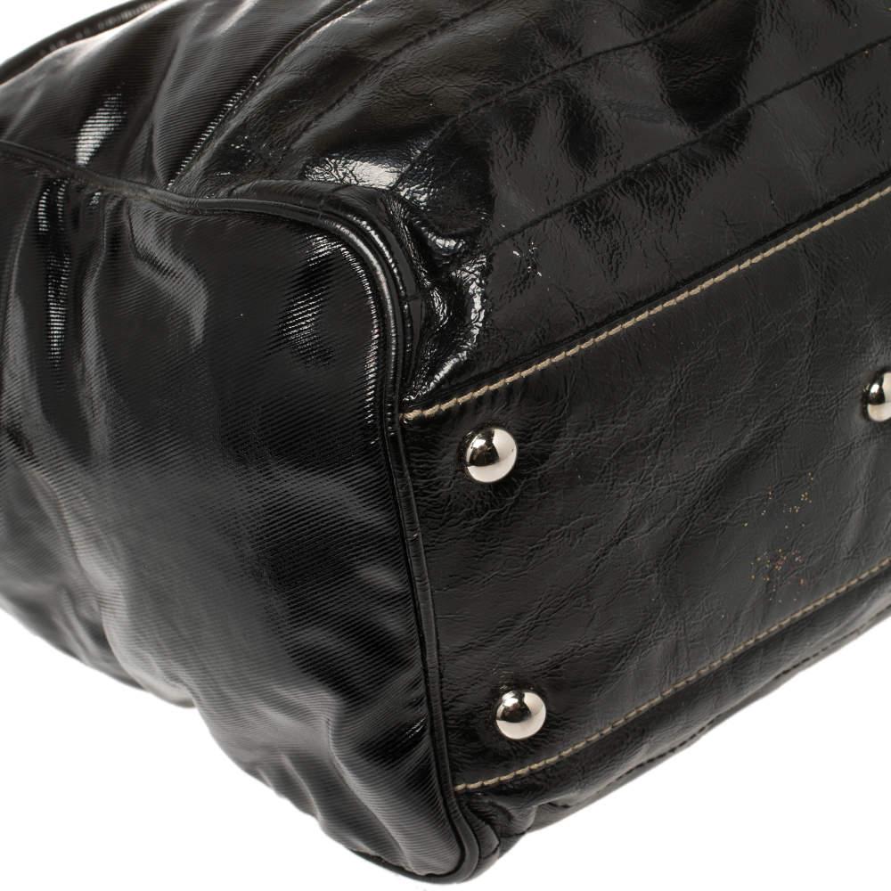 Gucci Boston Tasche aus schwarz beschichtetem Segeltuch und Leder Dialux Snow Glam im Angebot 4