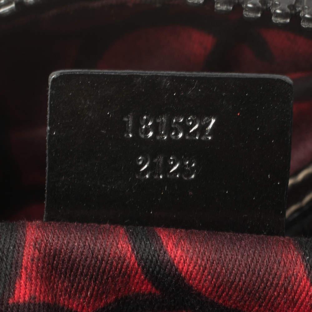 Gucci Boston Tasche aus schwarz beschichtetem Segeltuch und Leder Dialux Snow Glam im Angebot 5