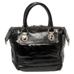Gucci Borsa Boston in tela spalmata nera e pelle Dialux Snow Glam