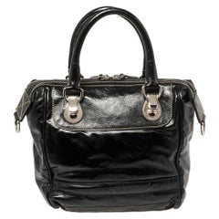 Gucci - Sac Boston « Dialux Snow Glam » en toile et cuir enduite noire