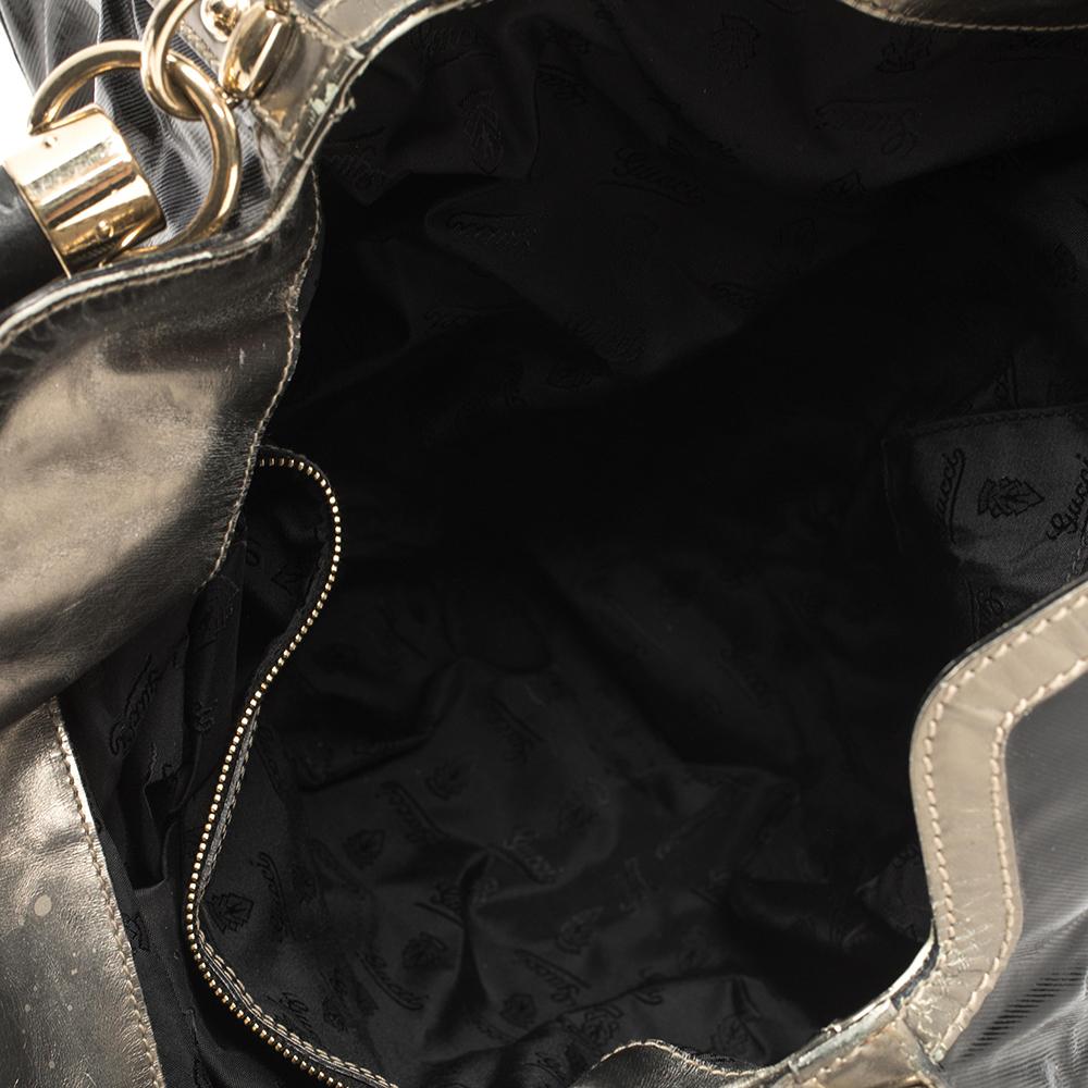 Gucci Black Coated Canvas and Leather Large Babouska Indy Hobo 6