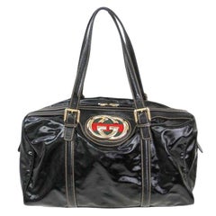 Gucci Black Coated Fabric Dialux Britt Boston Bag