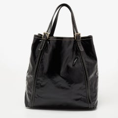 Gucci Black Coated Fabric Large Dialux Britt Tote