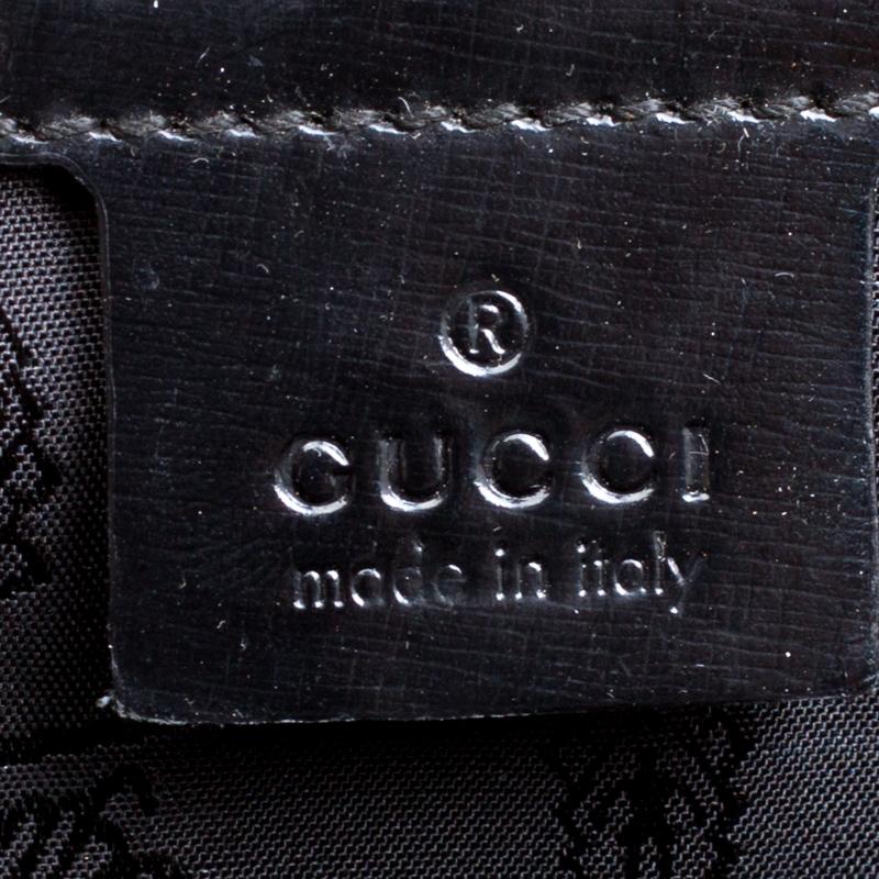 Gucci Black Coated Nylon and Leather Dialux Pop Bamboo Top Handle Bag In Good Condition In Dubai, Al Qouz 2