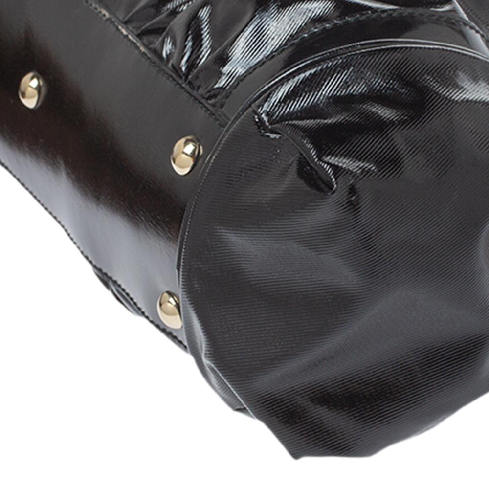 Gucci Dialux Pop Bamboo Top Handle Bag aus schwarz beschichtetem Nylon und Lackleder 2