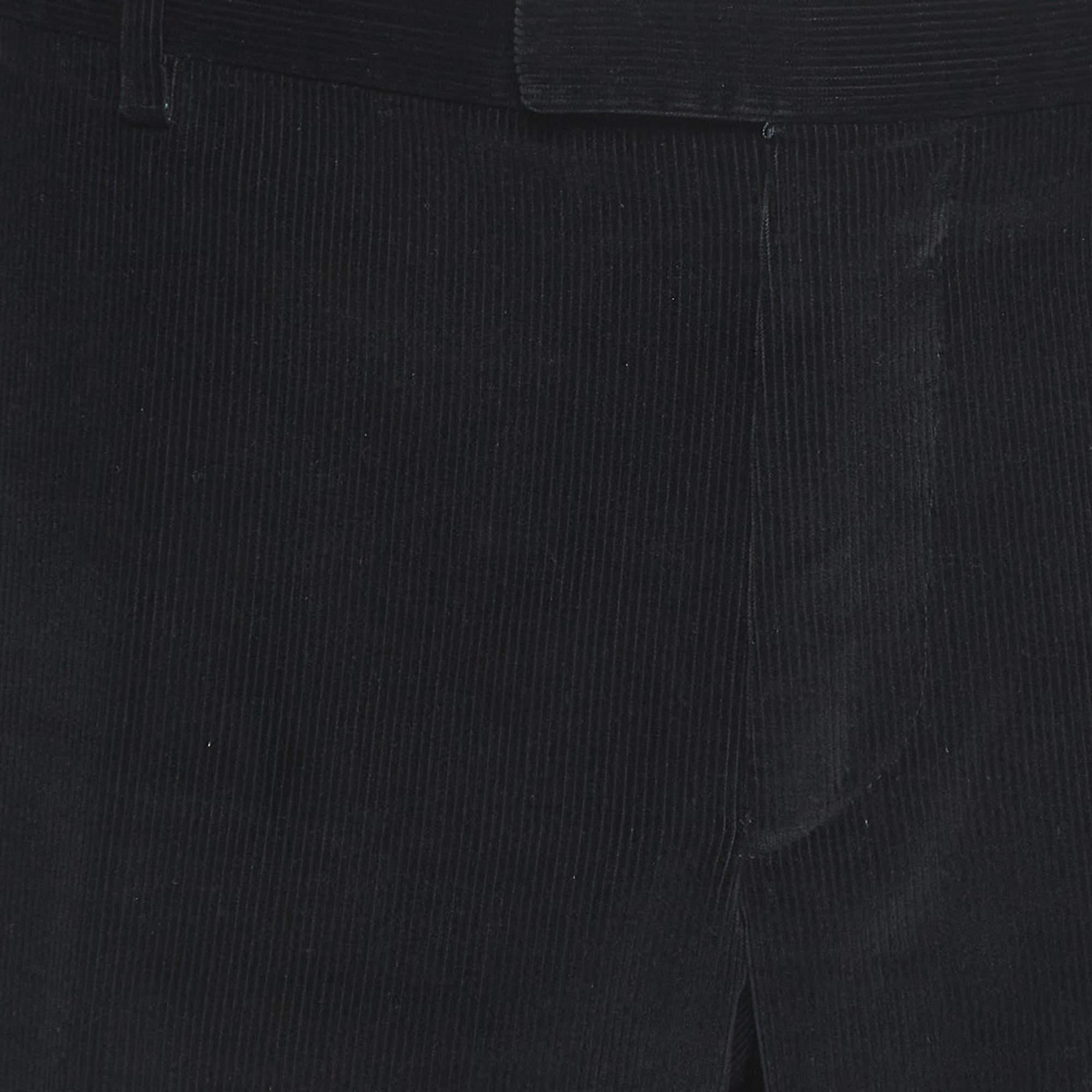 Gucci Black Corduroy Regular Fit Trousers 4XL In Good Condition In Dubai, Al Qouz 2
