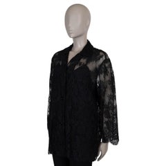 GUCCI black cotton 2023 LACE FLORAL LACE Shirt 42 M
