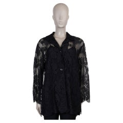 GUCCI black cotton 2023 LACE FLORAL LACE Shirt 42 M