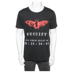 Gucci Black Cotton Bat Invite Printed Short Sleeve T-Shirt S