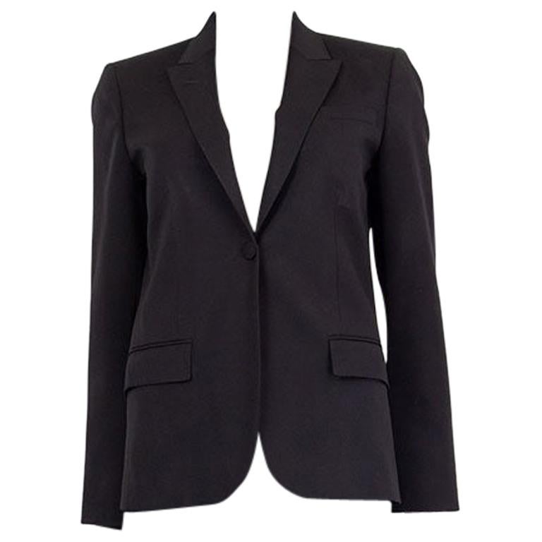 GUCCI black cotton blend Classic Single-Button Blazer Jacket 42 M