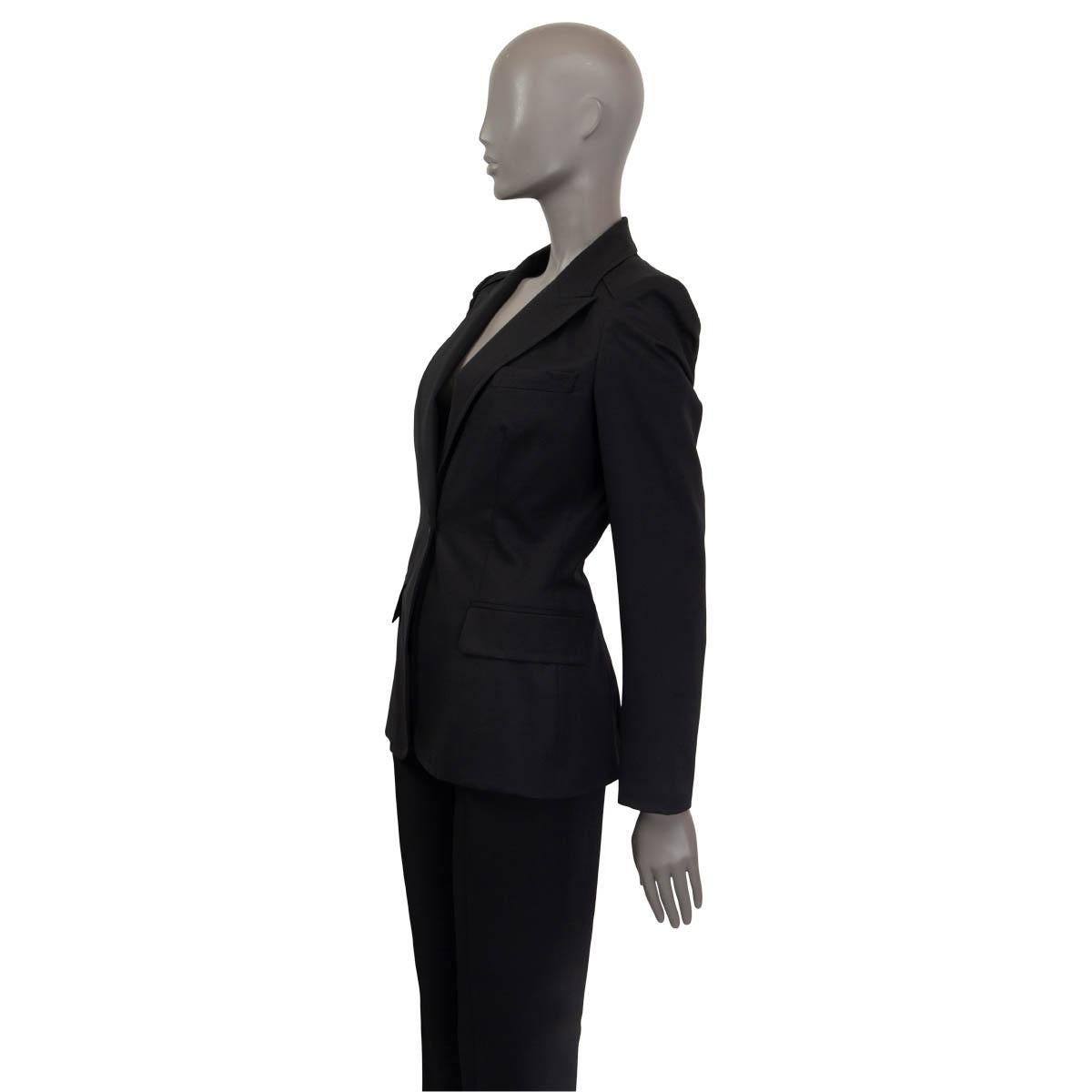 Black GUCCI black cotton CLASSIC Blazer Jacket 42 M For Sale