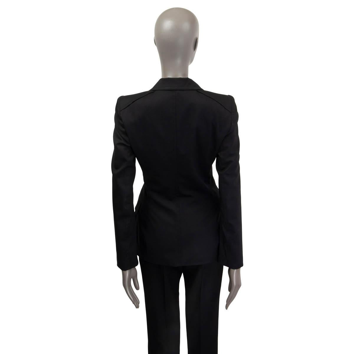 GUCCI CLASSIC Blazerjacke aus schwarzer Baumwolle, 42 M Damen im Angebot
