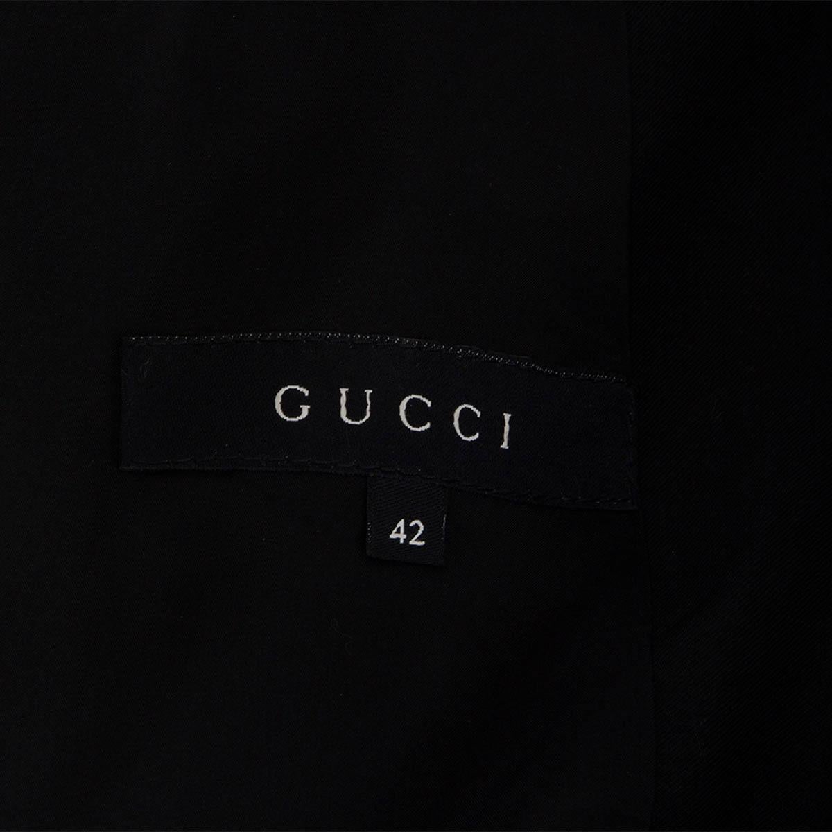 GUCCI black cotton CLASSIC Blazer Jacket 42 M For Sale 1