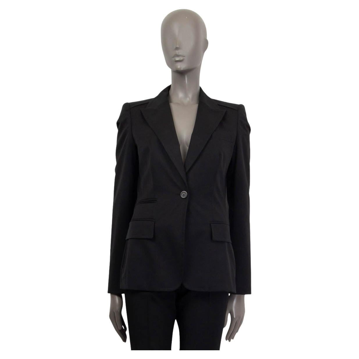 GUCCI black cotton CLASSIC Blazer Jacket 42 M For Sale